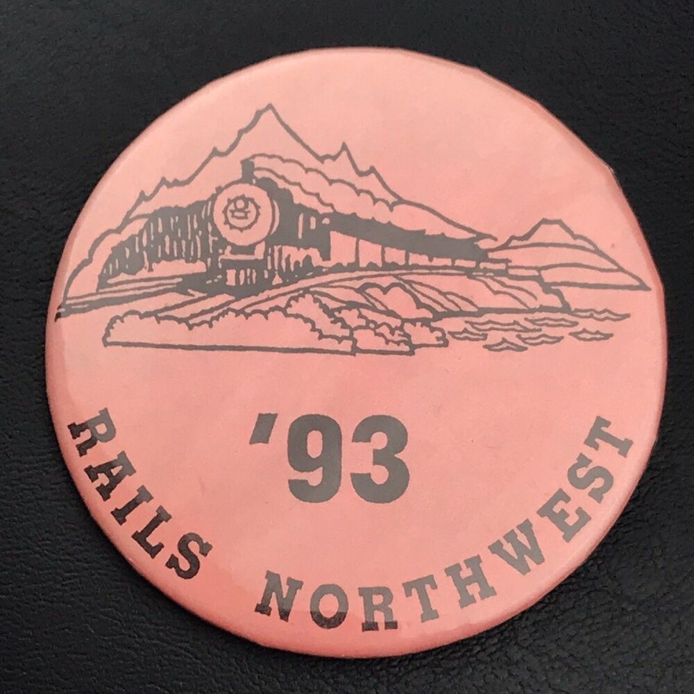 Rails Northwest 1993 Pin Button Vintage Pinback Peach Pink Collectible